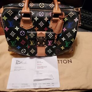 Louis Vuitton Noir Multicolor Speedy 30